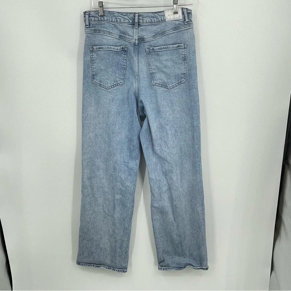 Express jeans 90’s Wide-Leg Super High-Rise distressed knee holes Sz‎ 12 R